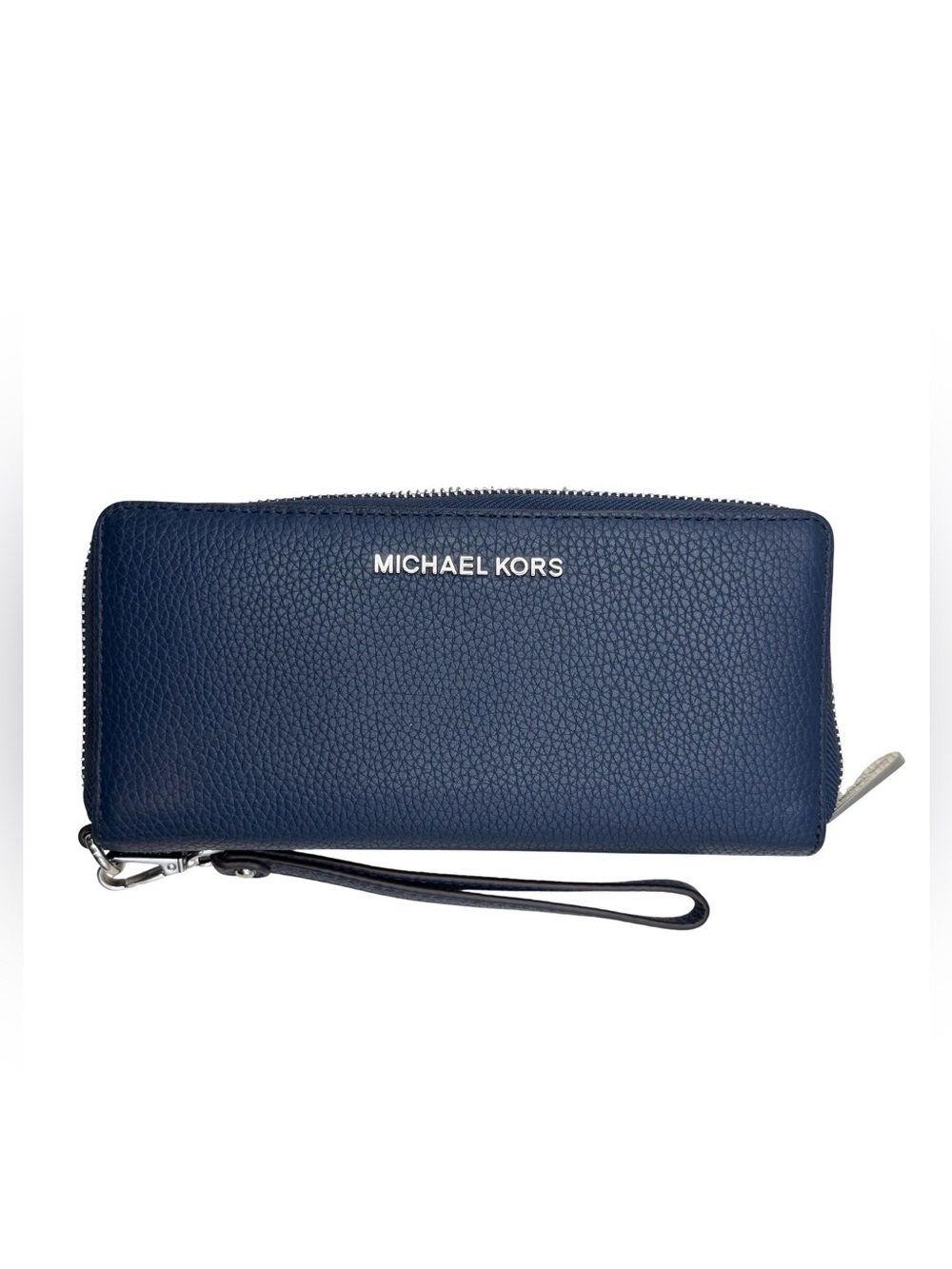 Michael Kors Large Pebbled Leather Continental Wallet – Navy Blue | NWT